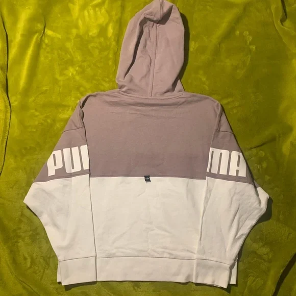 NWOT PUMA WOMENS POWER COLOR BLOCK HOODIE - Lavender & White  Large - Picture 4 of 12